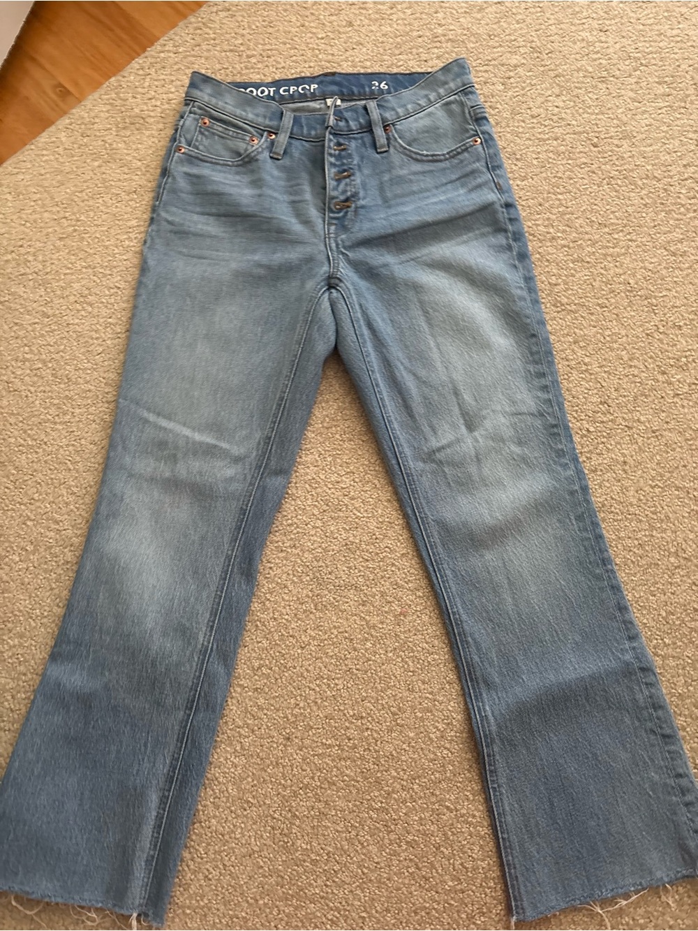J. Crew Light Wash Flare Jeans with Button-Fly